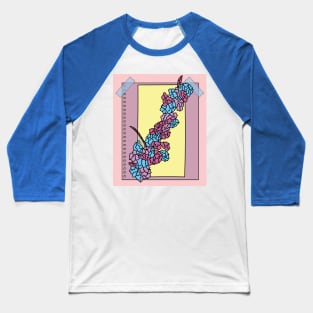 Vintage Flowers Orchids Colorful Baseball T-Shirt